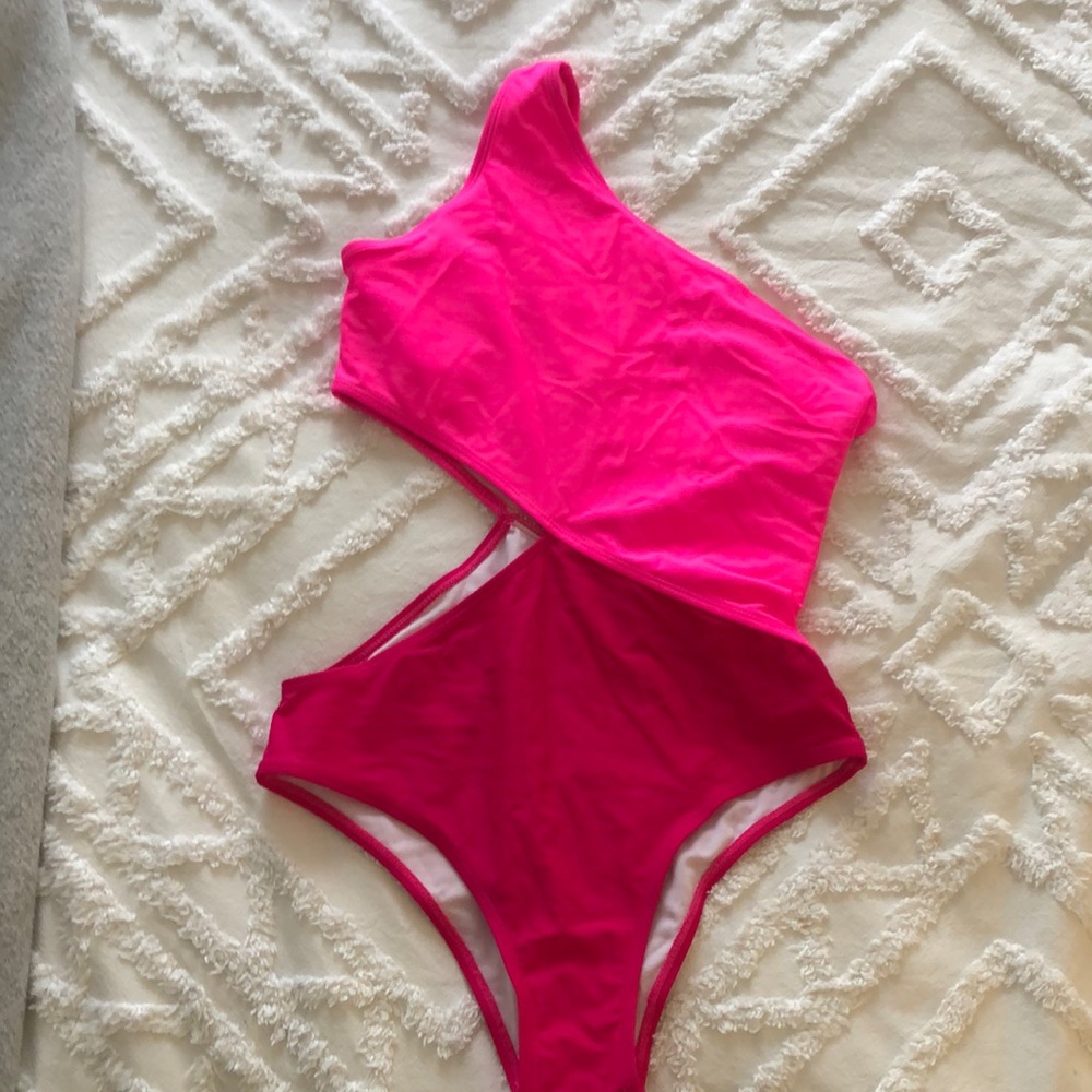 Hot pink bathing suit